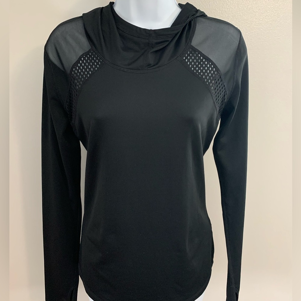 Zella Black Long Sleeve Sweatshirt with Mesh Panels